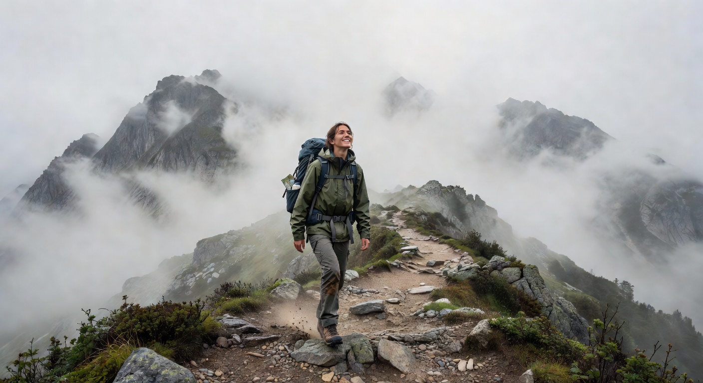 Misty mountain hike